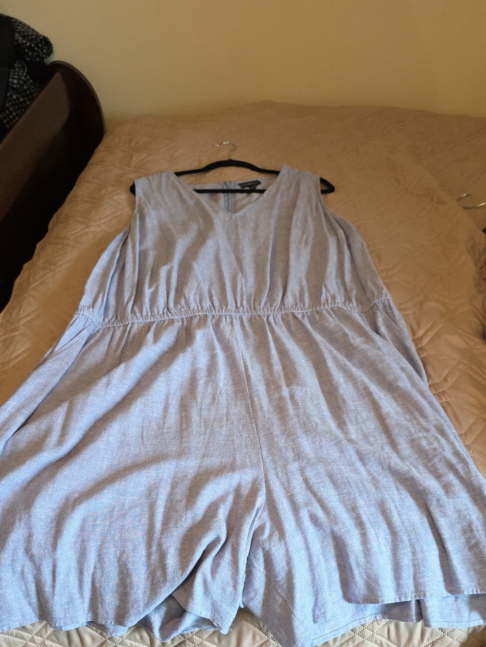 Lane Bryant Light Blue V-Neck Sleeveless Romper
